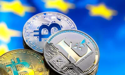coins bitcoin litecoin background europe concept virtual money