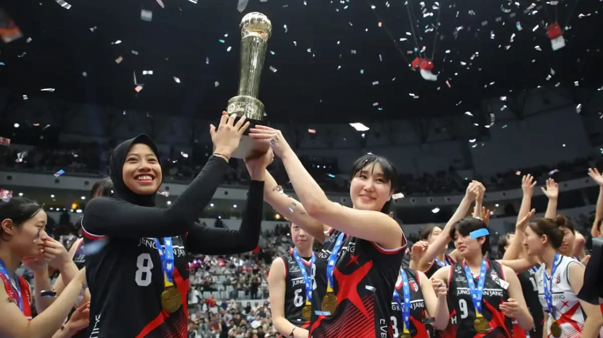 Red Sparks Menang dalam Laga Ekshibisi Fun Volleyball Lawan Indonesia All Star