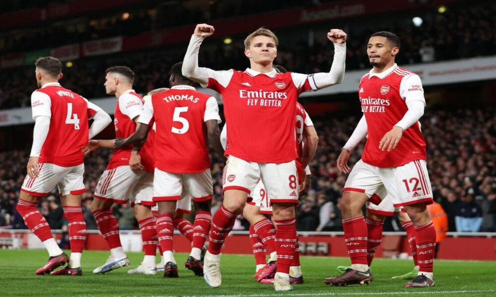 Pemain Arsenal merayakan kemenangan sempurna di Liga Champions 2026.