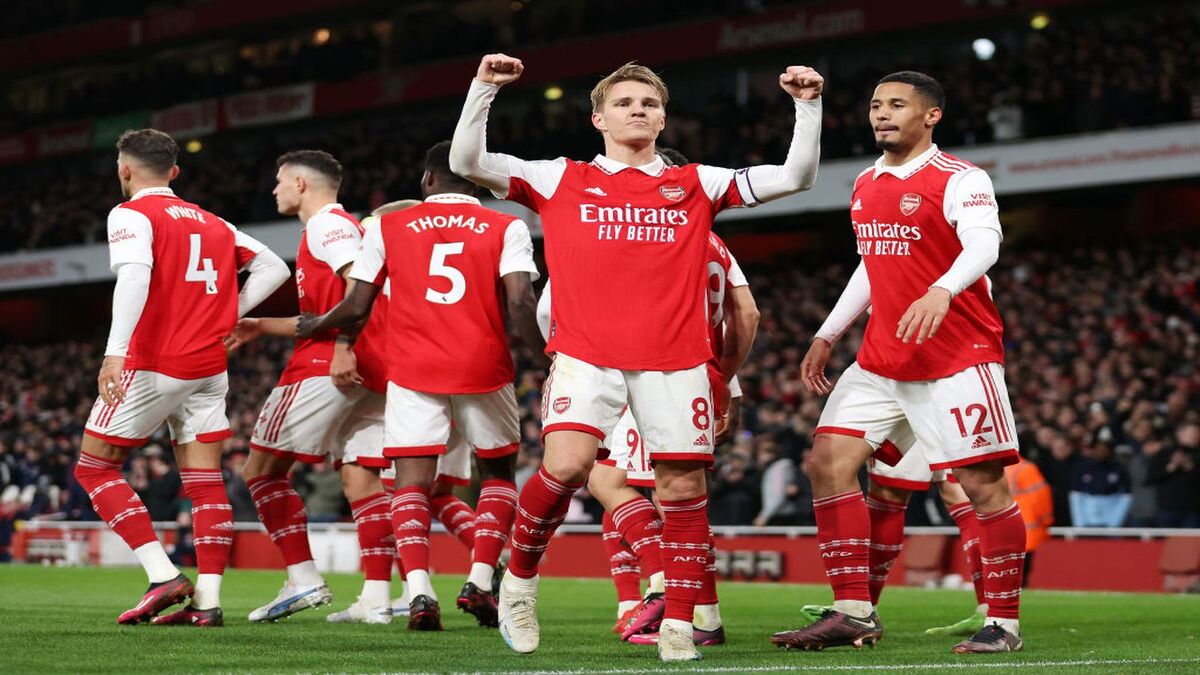 Pemain Arsenal merayakan kemenangan sempurna di Liga Champions 2026.