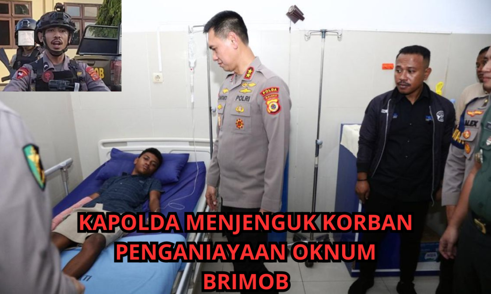 foto kapolda menjenguk bocah penganiayaan brimob