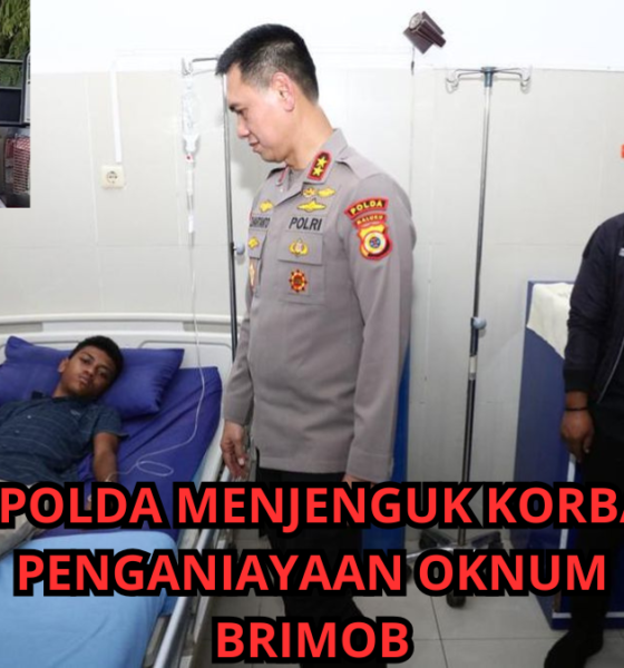 foto kapolda menjenguk bocah penganiayaan brimob