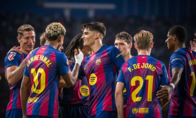 foto barca yang sedang selebrasi