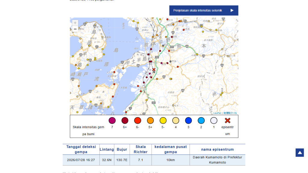 Gempa bumi di Jepang