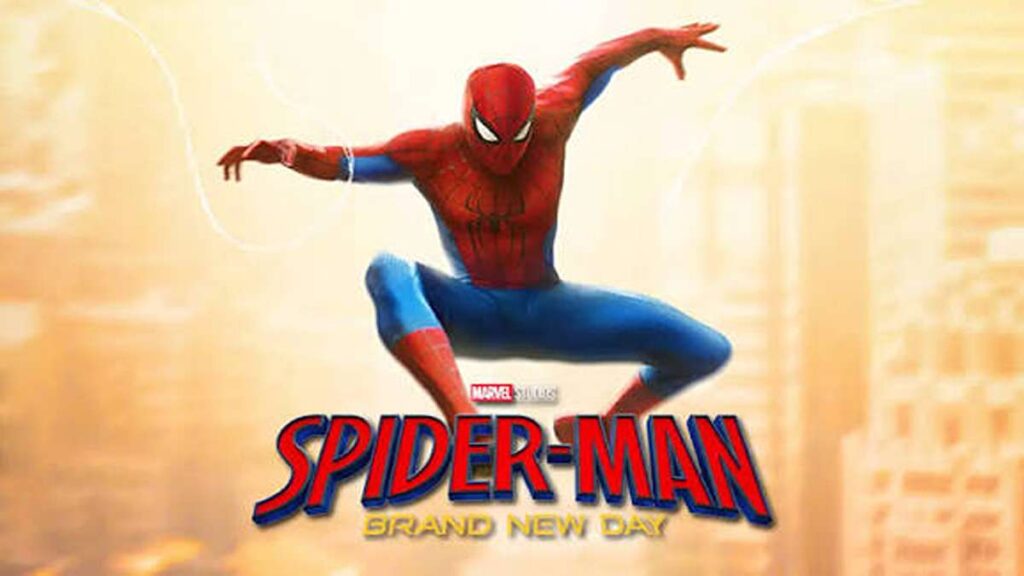 Film Spider-Man Brand New Day Resmi Siap 1 Minggu Geser Titanic 53 Film Spider-Man kembali Guncangkan Dunia, Spider-Man dalam balutan kostum merah dan biru sedang berayun di latar belakang kota berawan