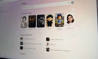Tampilan layar antarmuka aplikasi pembuat gambar berbasis AI yang menampilkan berbagai pilihan gaya visual seperti sketsa, potret liburan, dramatis, plushie, kepala goyang bisbol, dan boneka glamor 3D