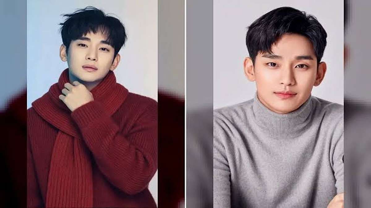 Kontroversi Mengejutkan fans internasional minta Kim Soo Hyun dicoret dari Drama Terbaru 51 Dua foto Kim Soo-hyun berdampingan, mengenakan sweter merah dengan selendang dan sweter abu-abu ker tinggi