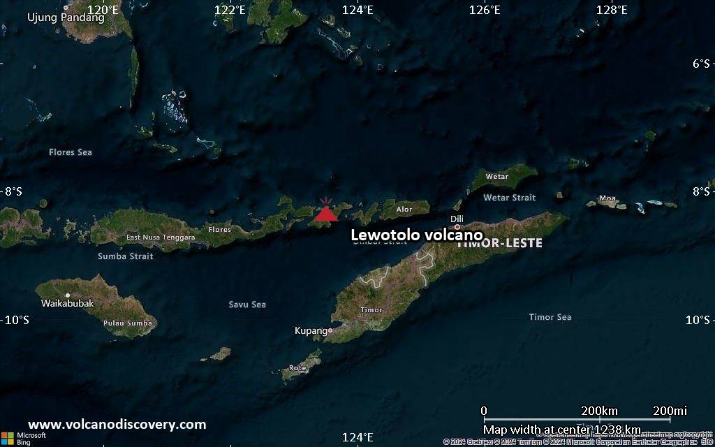 Mencekam! Gunung Ile Lewotolok Membara, 291 Letusan Sepanjang Hari 50 volcanomap 1k 890